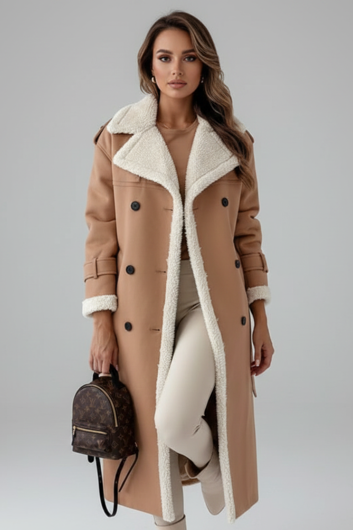 Cassia | Manteau long pour femmes – Col à revers, détails raffinés