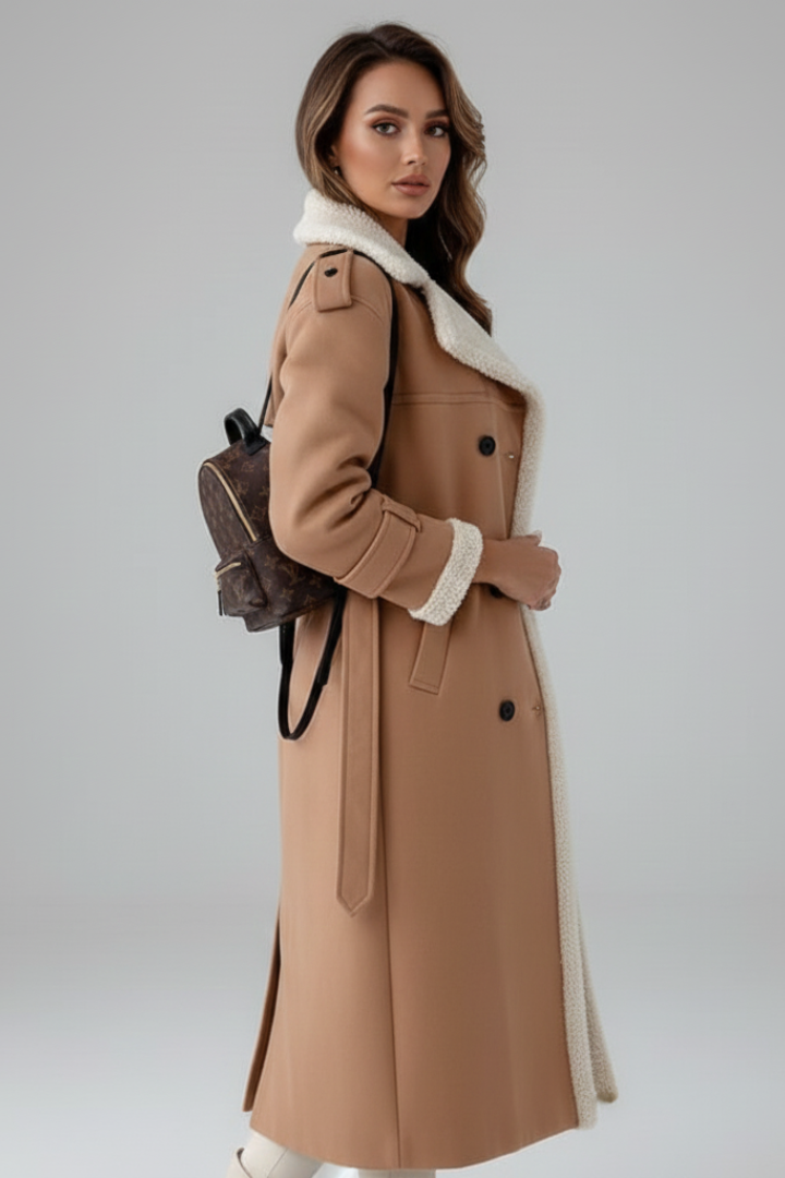 Cassia | Manteau long pour femmes – Col à revers, détails raffinés