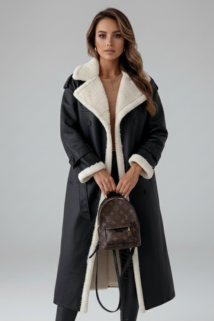 Cassia | Manteau long pour femmes – Col à revers, détails raffinés