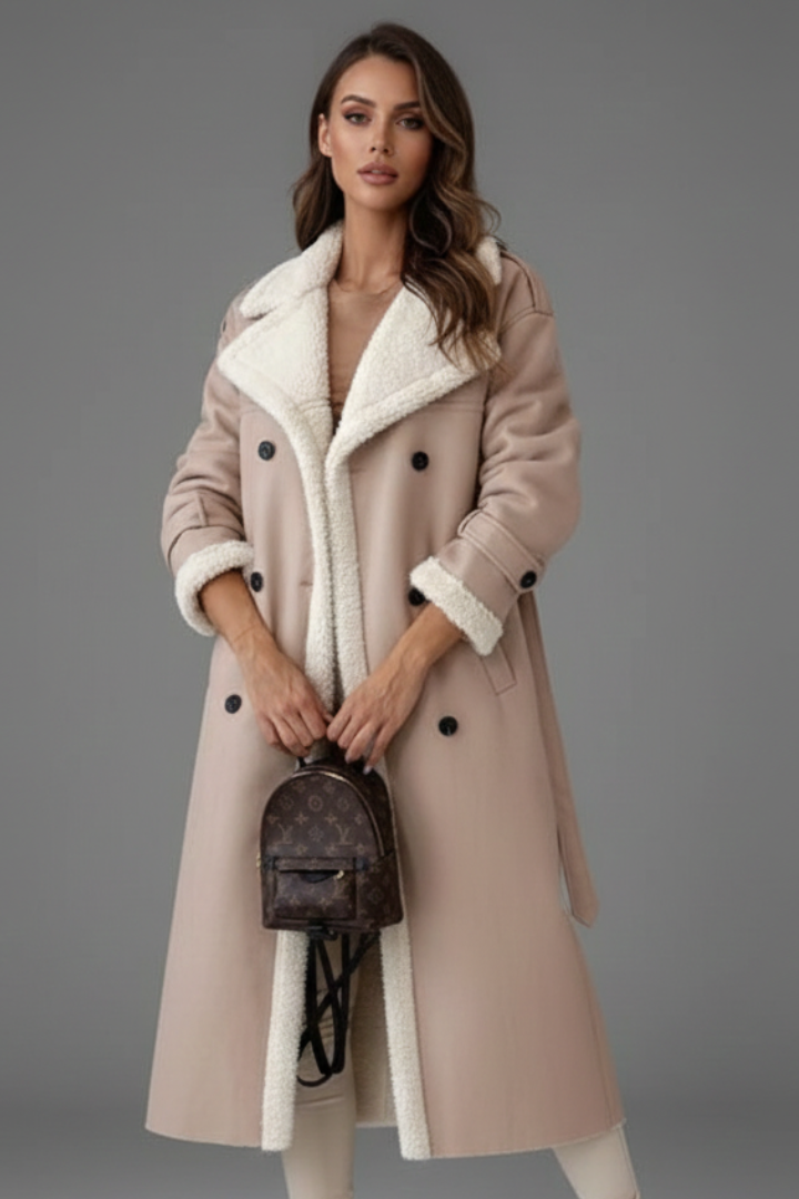 Cassia | Manteau long pour femmes – Col à revers, détails raffinés