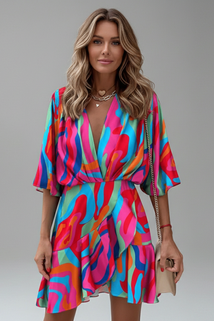 Everly | Mini-robe pour femme à manches chauve-souris - Robe décontractée