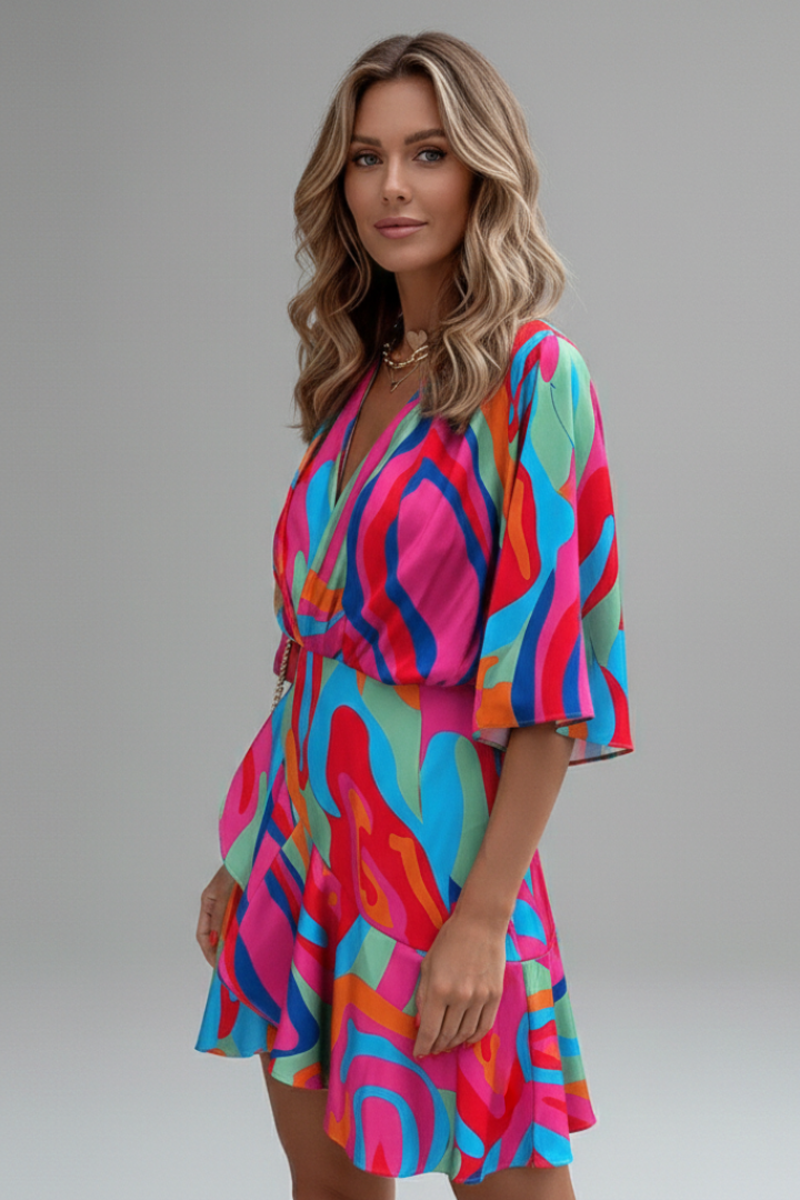 Everly | Mini-robe pour femme à manches chauve-souris - Robe décontractée