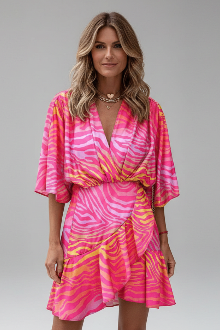 Everly | Mini-robe pour femme à manches chauve-souris - Robe décontractée