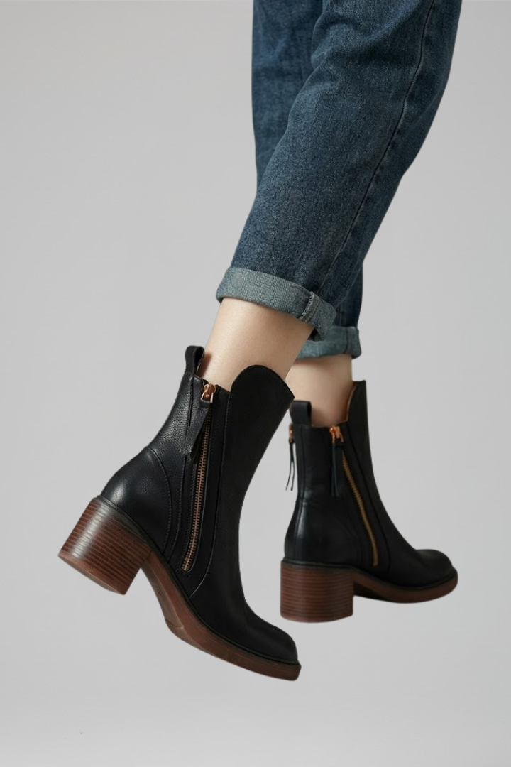 Olyssia | Bottines confortables pour femme avec fermeture éclair latérale