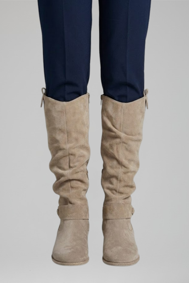 Vespera | Bottes hautes pour femme, bottes orthopédiques confortables avec fermeture éclair latérale