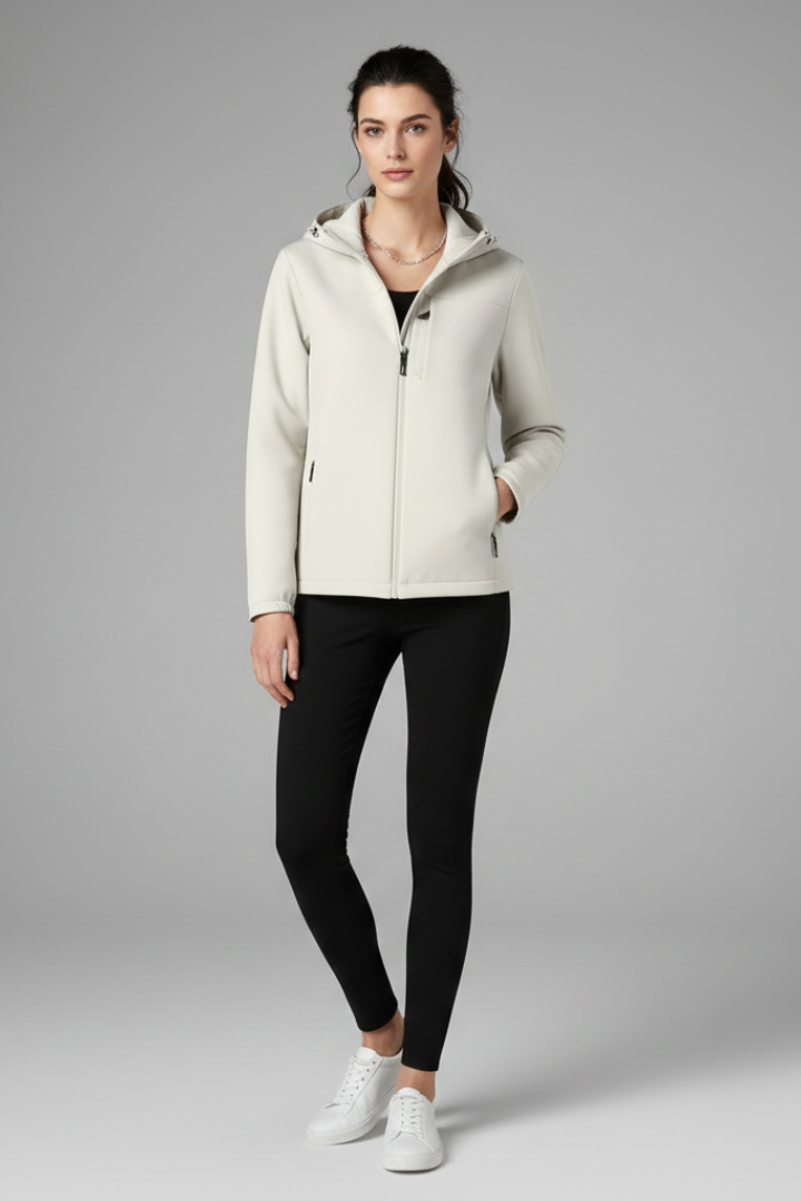 Arianne | Veste coupe-vent à capuche pour femme – Fermeture zippée