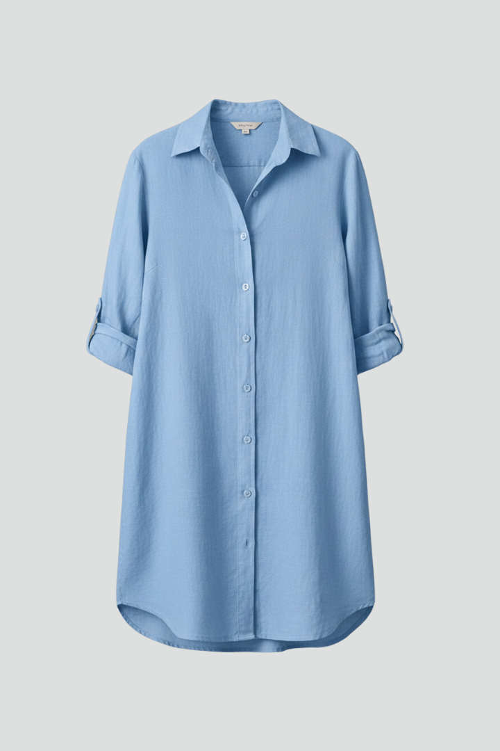 Lainey | Robe Chemise à Manches Longues pour Femme – Mini Robe Décontractée à Col Chemise
