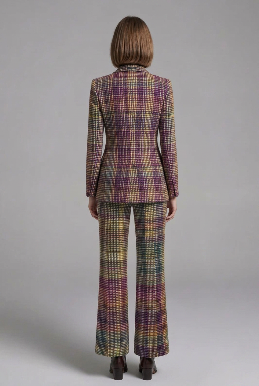Dione | Ensemble tailleur deux pièces pour femme – Blazer à double boutonnage, pantalon à jambes larges