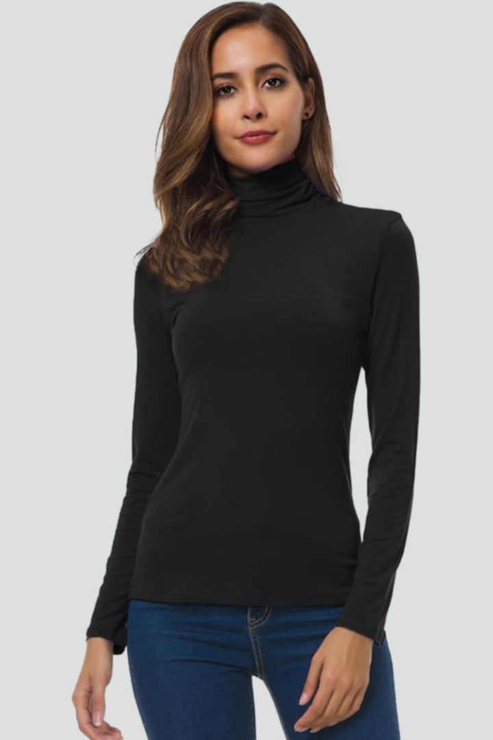 Arlisse | Pull-over à col roulé pour femmes – Manches longues, tricot uni
