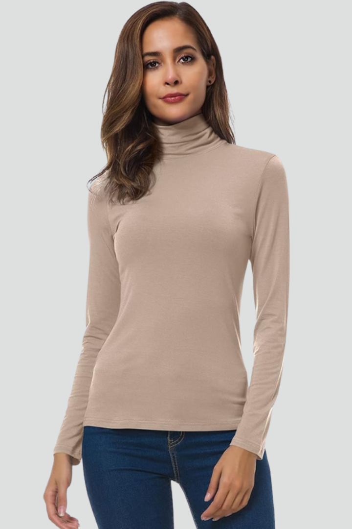 Arlisse | Pull-over à col roulé pour femmes – Manches longues, tricot uni
