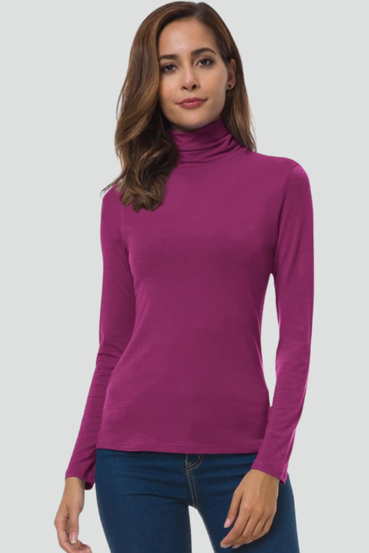 Arlisse | Pull-over à col roulé pour femmes – Manches longues, tricot uni