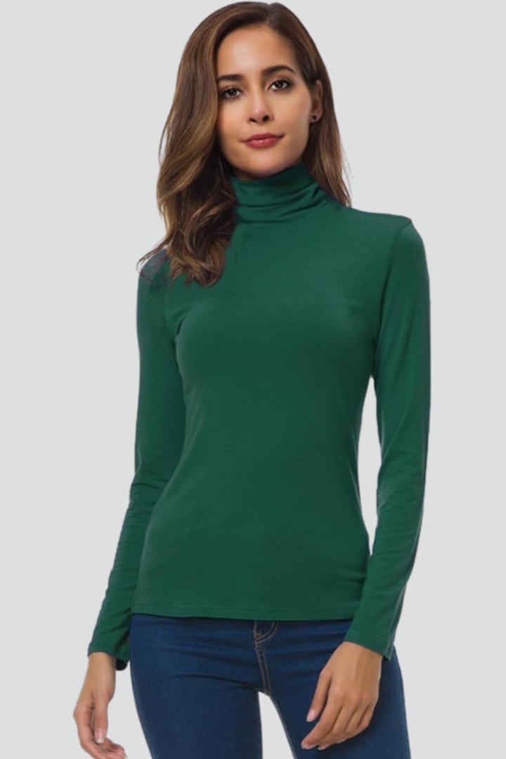 Arlisse | Pull-over à col roulé pour femmes – Manches longues, tricot uni