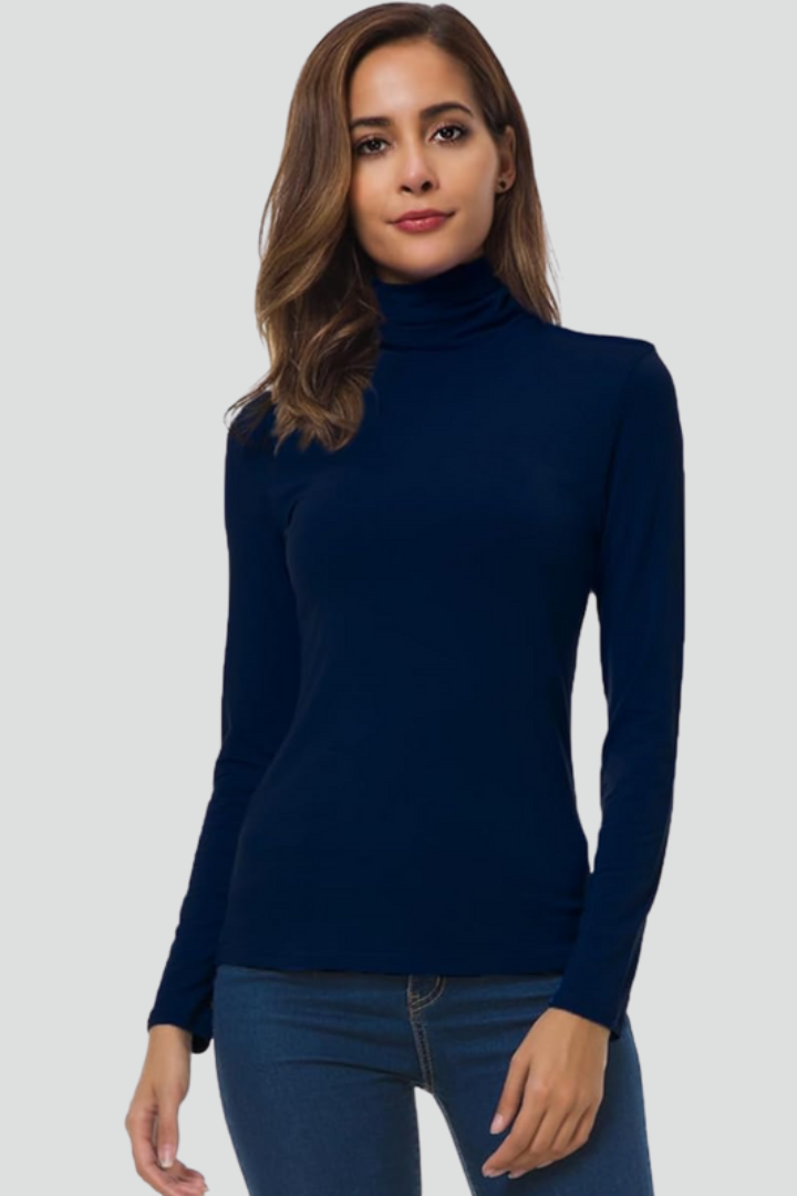Arlisse | Pull-over à col roulé pour femmes – Manches longues, tricot uni