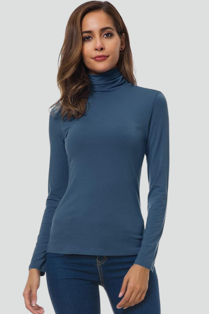 Arlisse | Pull-over à col roulé pour femmes – Manches longues, tricot uni