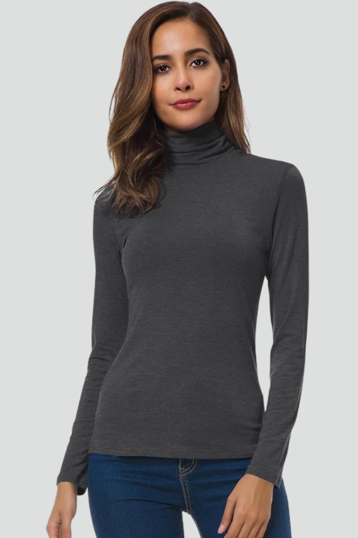 Arlisse | Pull-over à col roulé pour femmes – Manches longues, tricot uni