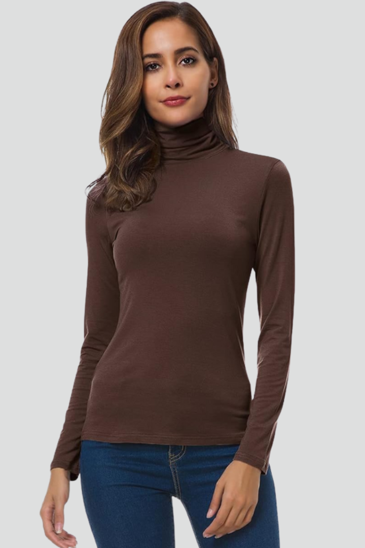 Arlisse | Pull-over à col roulé pour femmes – Manches longues, tricot uni