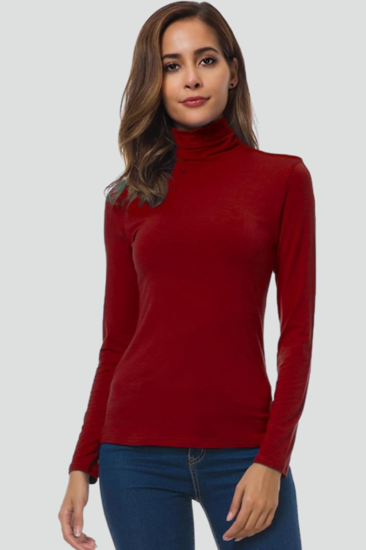 Arlisse | Pull-over à col roulé pour femmes – Manches longues, tricot uni