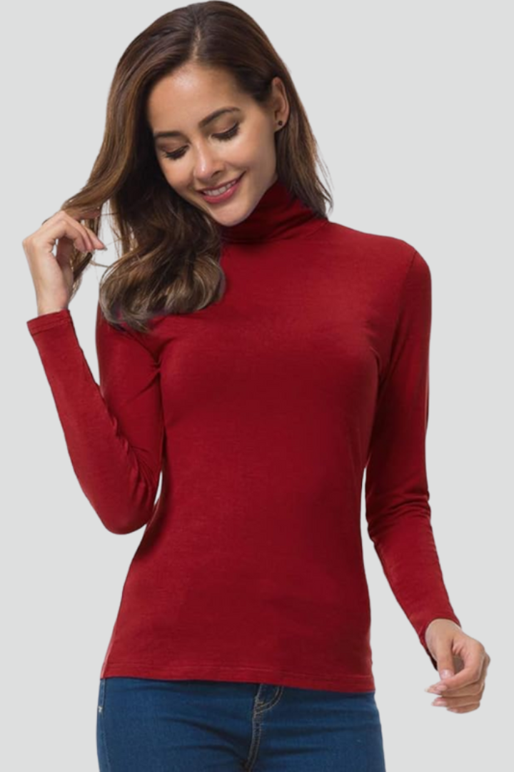Arlisse | Pull-over à col roulé pour femmes – Manches longues, tricot uni