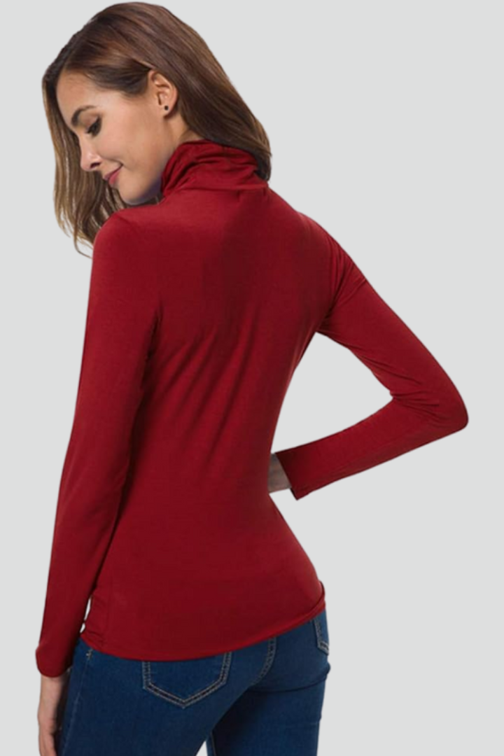 Arlisse | Pull-over à col roulé pour femmes – Manches longues, tricot uni