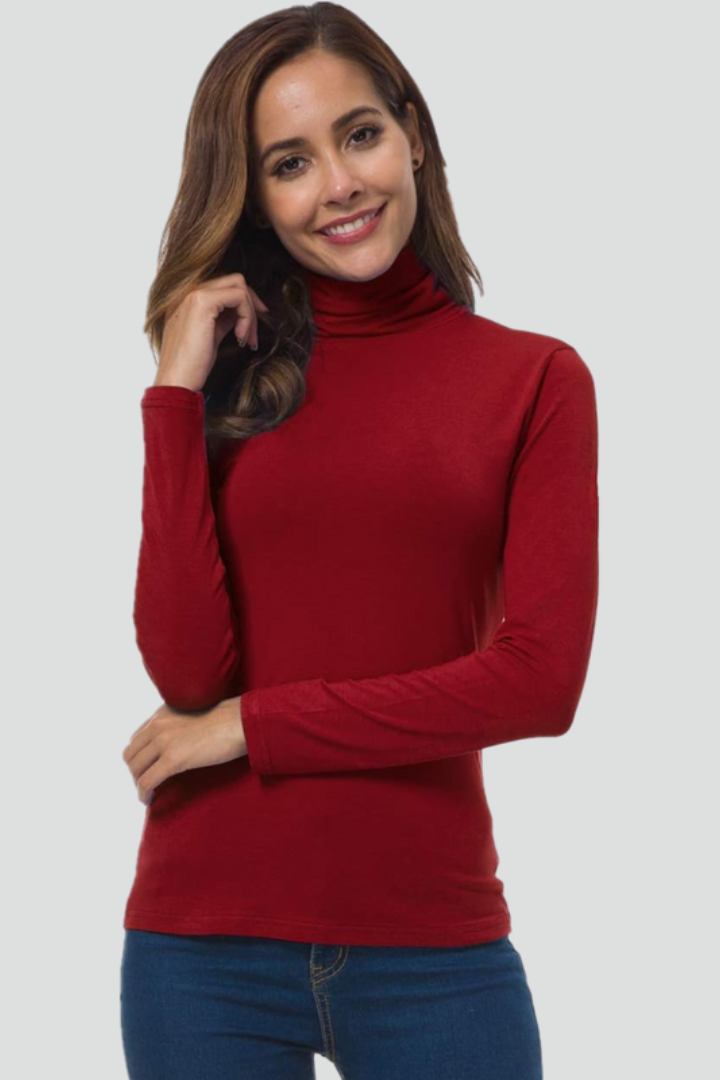 Arlisse | Pull-over à col roulé pour femmes – Manches longues, tricot uni