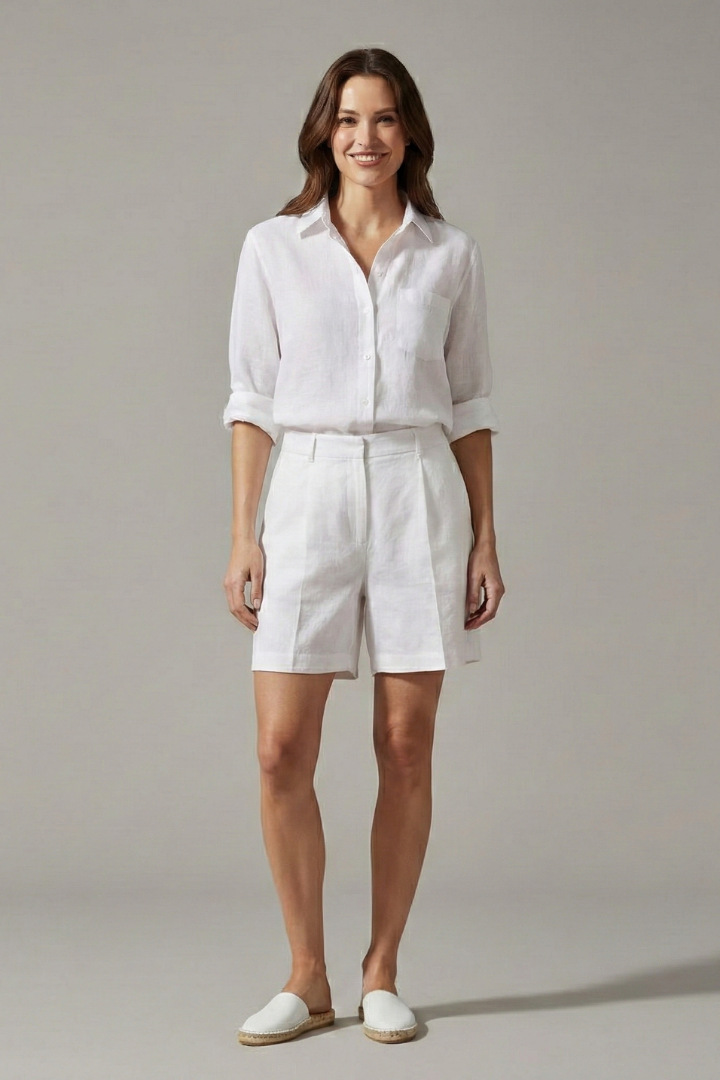 Keturah | Ensemble deux pièces pour femme comprenant une chemise boutonnée et un short à jambes larges
