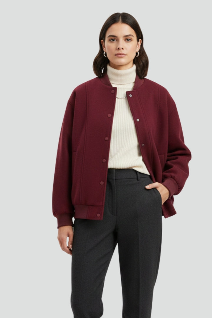 Caledria | Veste universitaire pour femme – Fermeture à boutons-pression