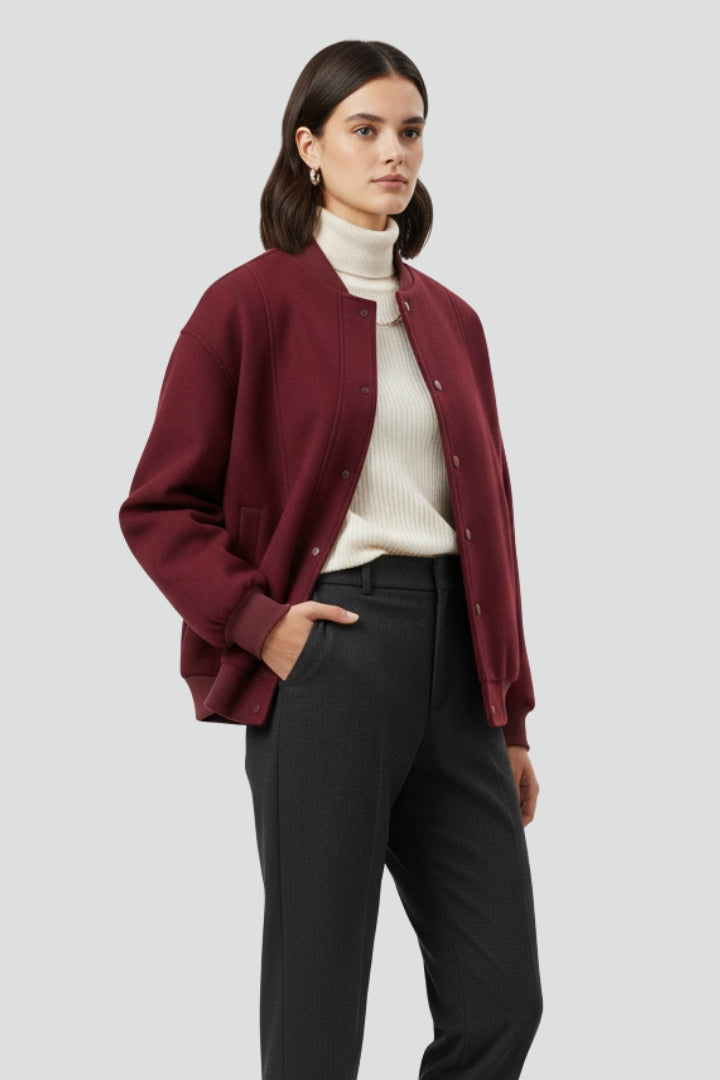 Caledria | Veste universitaire pour femme – Fermeture à boutons-pression
