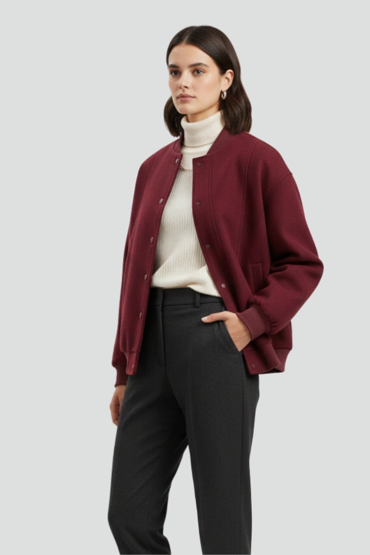 Caledria | Veste universitaire pour femme – Fermeture à boutons-pression