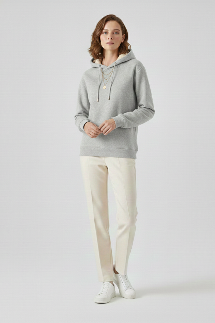 Jovella | Sweat à capuche doublé en sherpa pour femme – Pull à capuche avec cordon de serrage