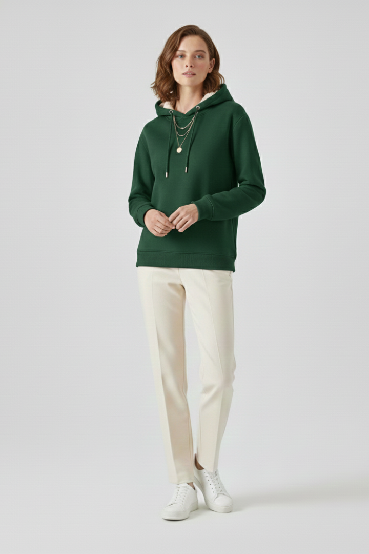 Jovella | Sweat à capuche doublé en sherpa pour femme – Pull à capuche avec cordon de serrage