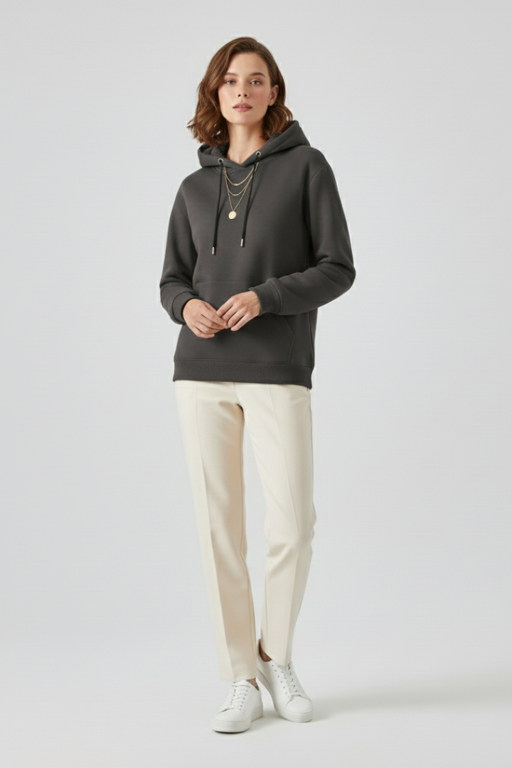 Jovella | Sweat à capuche doublé en sherpa pour femme – Pull à capuche avec cordon de serrage