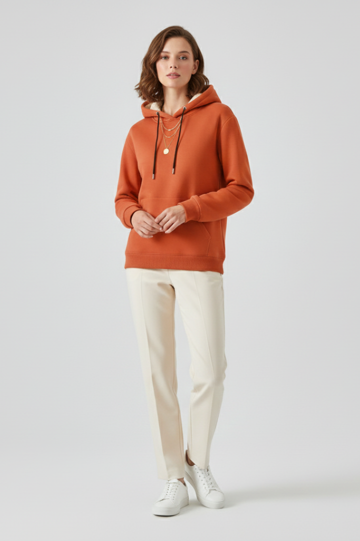 Jovella | Sweat à capuche doublé en sherpa pour femme – Pull à capuche avec cordon de serrage