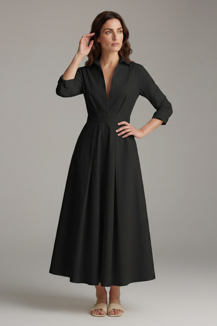 Waverley | Robe midi décontractée pour femme - Robe chemise à boutons sur le devant