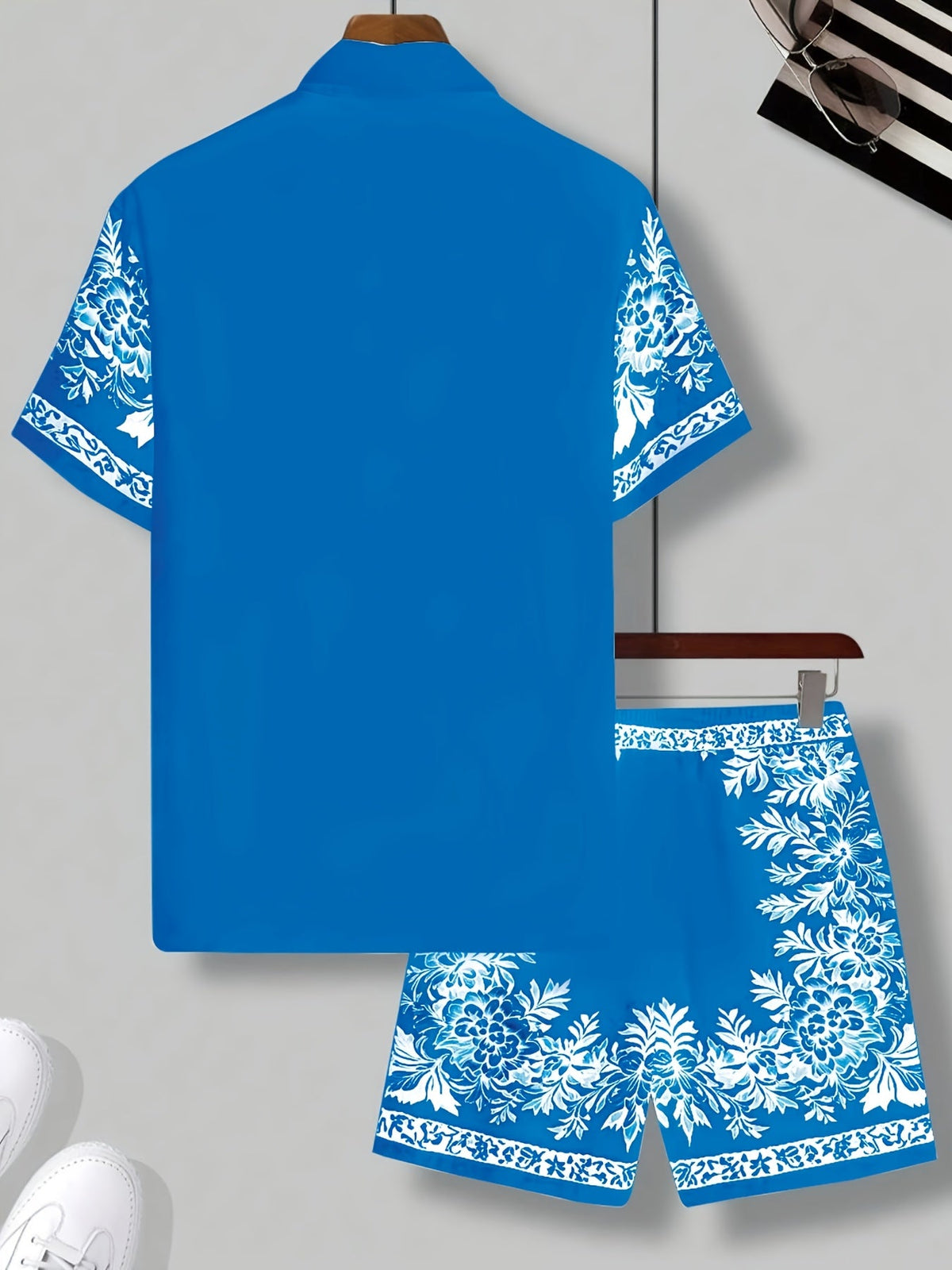 Caelan | Ensemble d’été 2 pièces pour homme – Chemise hawaïenne à fleurs avec short assorti