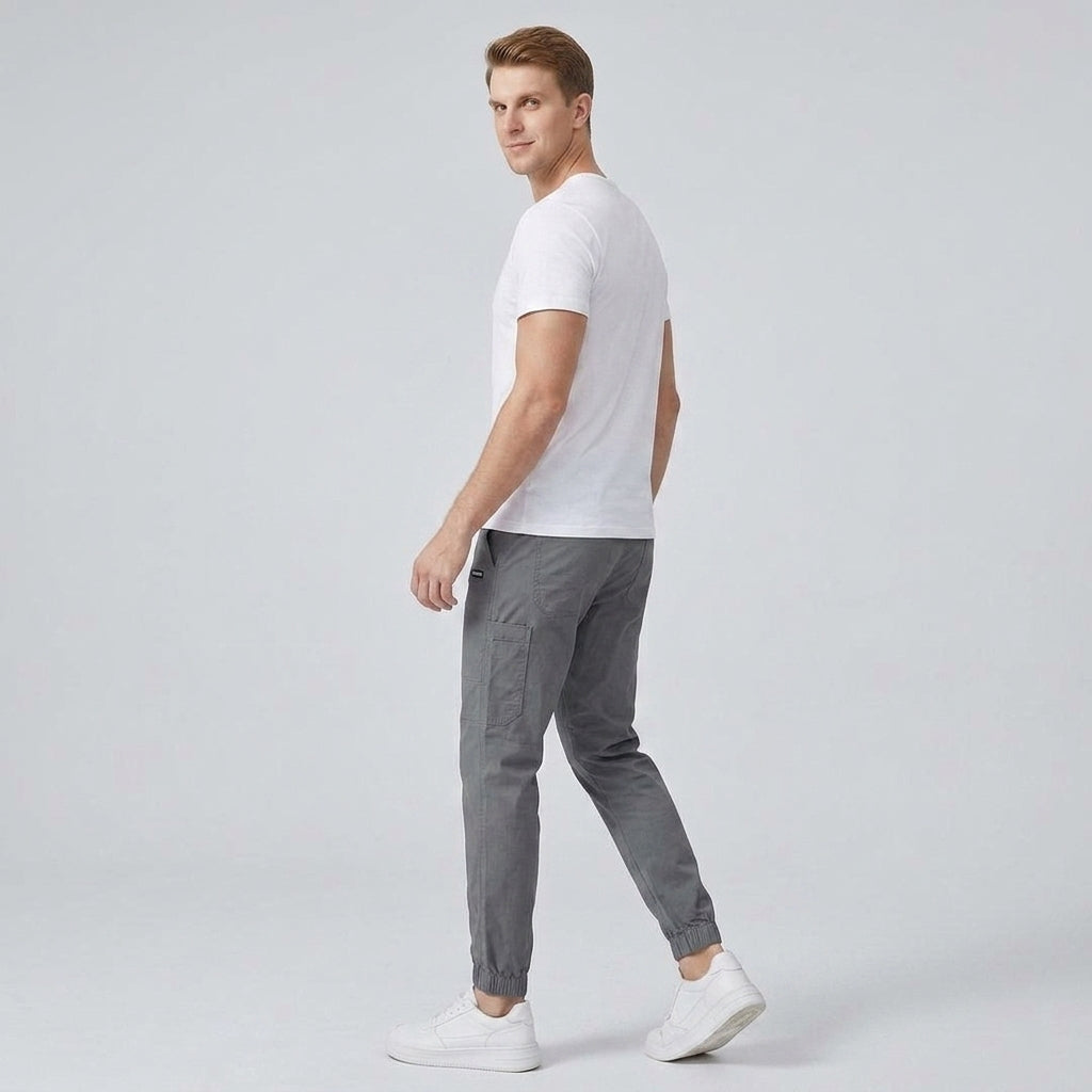 Damien | Pantalon cargo haut de gamme pour homme – Coton extensible, taille élastiquée