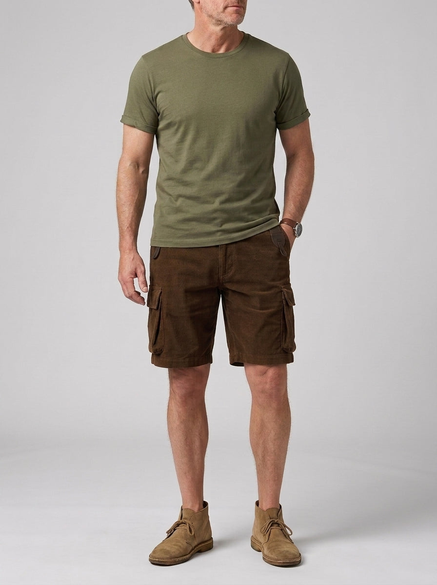 Pascal | Short cargo homme en velours côtelé – Short décontracté utilitaire avec poches