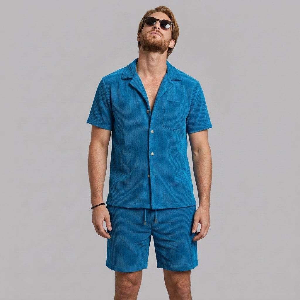 Bastien | Ensemble de vacances pour homme – Chemise à manches courtes respirante et short