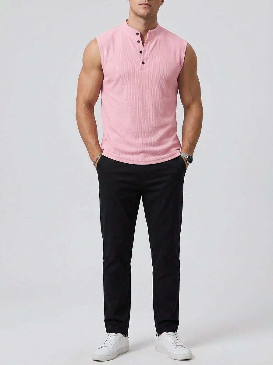 Augustin | Débardeur homme sans manches avec col – Chemise de sport légère et respirante