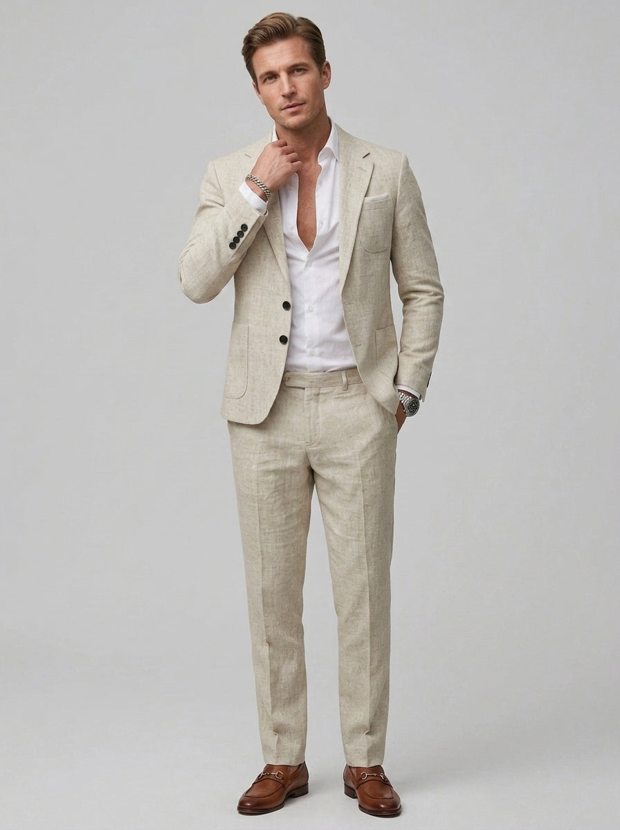 Dorian | Costume homme en lin – Costume léger, respirant et coupe slim