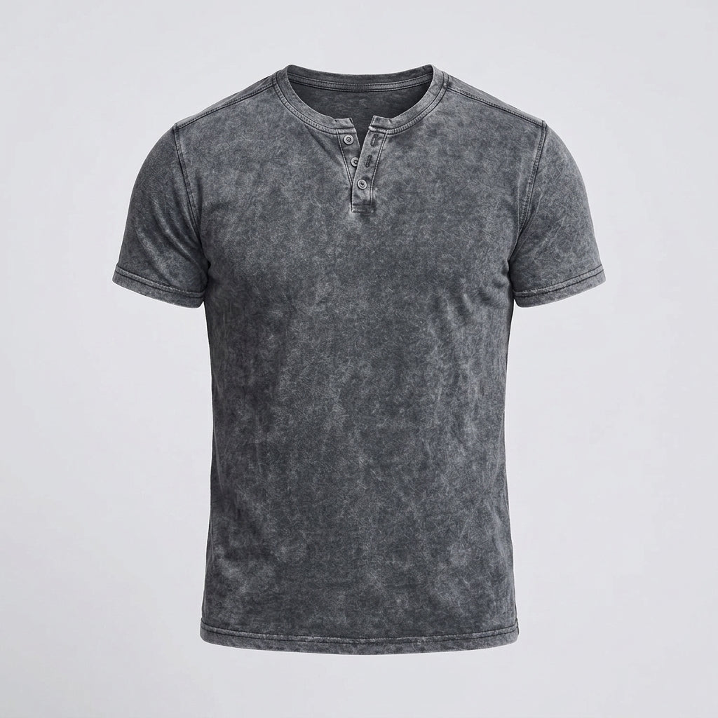 Brock | T-shirt à manches courtes et boutons pour homme - T-shirt décontracté à col Henley