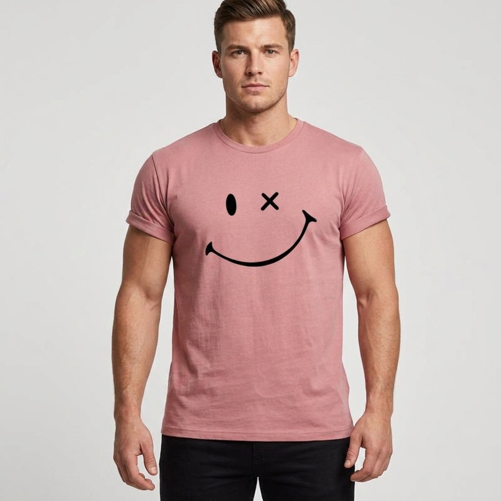 Briggs | T-shirt rétro pour homme avec motif « Smiley » - T-shirt à manches courtes en coton