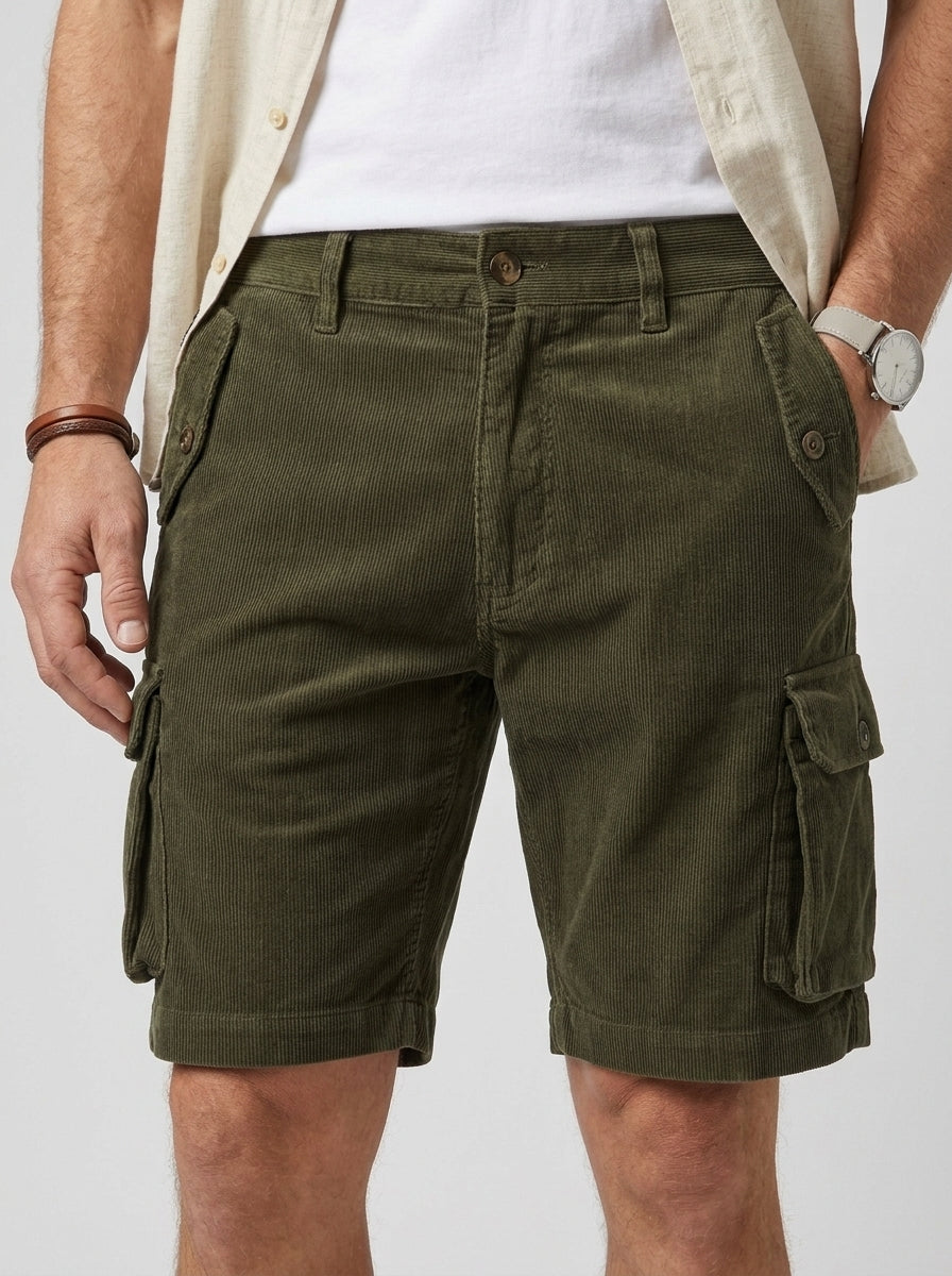 Pascal | Short cargo homme en velours côtelé – Short décontracté utilitaire avec poches